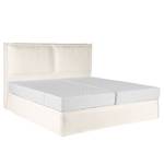 Lit boxspring Kinx Tissu structuré recyclé Gesa: Blanc - 140 x 200cm - D3 medium - 130 cm