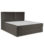 Premium boxspring KINX Gerecycleerde structuurstof Gesa: Antracietkleurig - 140 x 200cm - H3 medium - 130cm