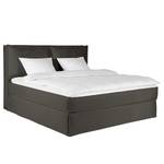 Premium boxspring KINX Gerecycleerde structuurstof Gesa: Antracietkleurig - 140 x 200cm - H3 medium - 130cm