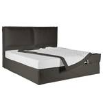 Premium boxspring KINX Gerecycleerde structuurstof Gesa: Antracietkleurig - 200 x 200cm - H3 medium - 130cm