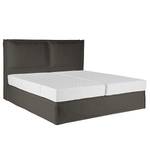 Lit boxspring Kinx Tissu structure recyclé Gesa: Anthracite - 200 x 200cm - D3 medium - 130 cm