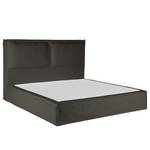 Premium boxspring KINX Gerecycleerde structuurstof Gesa: Antracietkleurig - 200 x 200cm - H3 medium - 130cm