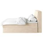 Premium Boxspringbett KINX Samt Vaia: Creme - 140 x 200cm - H2 - 130 cm