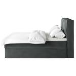 Premium boxspring KINX Velours Vaia: Donkergrijs - 140 x 200cm - H2 zacht - 130cm