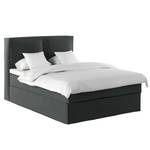 Premium boxspring KINX Velours Vaia: Donkergrijs - 140 x 200cm - H2 zacht - 130cm