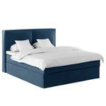 Premium Boxspringbett KINX Samt Vaia: Dunkelblau - 180 x 200cm - H2 - 130 cm