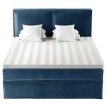 Lit boxspring Kinx Velours Vaia: Bleu foncé - 180 x 200cm - D2 souple - 130 cm