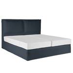 Premium Boxspringbett KINX Recycelter Strukturstoff Gesa: Dunkelblau - 140 x 200cm - H2 - 130 cm