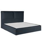 Premium Boxspringbett KINX Recycelter Strukturstoff Gesa: Dunkelblau - 140 x 200cm - H2 - 130 cm