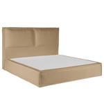 Premium Boxspringbett KINX Recycelter Strukturstoff Gesa: Beige - 140 x 200cm - H2 - 130 cm