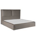 Lit boxspring Kinx Tissu structure recyclé Gesa: Gris - 160 x 200cm - D2 souple - 130 cm