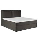 Premium boxspring KINX Gerecycleerde structuurstof Gesa: Antracietkleurig - 180 x 200cm - H2 zacht - 130cm