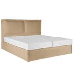 Premium boxspring KINX Gerecycleerde structuurstof Gesa: Beige - 160 x 200cm - H2 zacht - 130cm