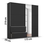 Schwebetürenschrank Sevilla II Grau - Breite: 175 cm - Silber