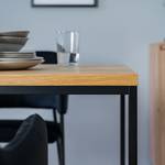 Eettafel Nozza rechthoekig fineer van echt hout/metaal - eikenhout/zwart - Breedte: 160 cm
