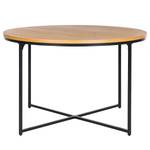 Table Nozza ronde Placage en bois véritable / Métal - Chêne / Noir
