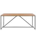 Tavolo da pranzo rettangolare Nozza Impiallacciato in vero legno / Metallo - Rovere / Nero - Larghezza: 180 cm