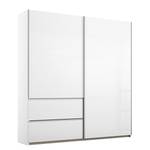 Armoire à portes coulissantes Sevilla II Blanc alpin / Blanc brillant - Largeur : 175 cm - Argenté