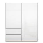 Armoire à portes coulissantes Sevilla II Blanc alpin / Blanc brillant - Largeur : 175 cm - Argenté