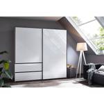 Armoire à portes coulissantes Sevilla II Blanc alpin / Blanc brillant - Largeur : 218 cm - Gris