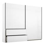 Armoire à portes coulissantes Sevilla II Blanc alpin / Blanc brillant - Largeur : 218 cm - Gris