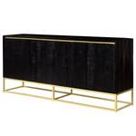 Sideboard Nooble II Mango massiv / Metall - Mango Schwarz / Gold