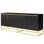 Sideboard Nooble I Mango massiv / Metall - Mango Schwarz / Gold