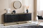 Sideboard Nooble I Mango massiv / Metall - Mango Schwarz / Gold