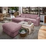 Ecksofa Izumo Cordstoff Coco: Lila - Ottomane davorstehend links