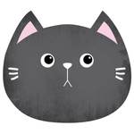 Kindertischset Katze (2er-Set) Vinyl - Grau