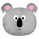 Set kinderplacemats Koala (set van 2) vinyl - grijs