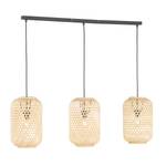 Hanglamp Calla bamboe/ijzer - 4 lichtbronnen - Beige