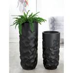 Plantenbak Samos II fiberglas - zwart - 34cm x 75cm x 34cm - Hoogte: 75 cm