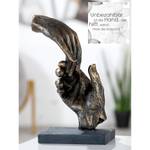 Sculptuur Two hands kunsthars - goudkleurig - 13cm x 21cm x 7cm