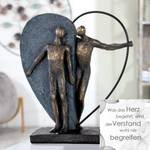 Skulptur Heartbeat Kunstharz - Grau - 28cm x 31cm x 10cm