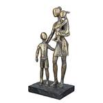 Skulptur Mutter mit Kindern Kunstharz - Braun - 12cm x 27cm x 9cm