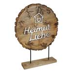 Decoratie Heimat Liebe mangohout - bruin - 36cm x 51cm x 8cm