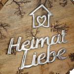 Decoratie Heimat Liebe mangohout - bruin - 36cm x 51cm x 8cm