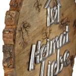 Decoratie Heimat Liebe mangohout - bruin - 36cm x 51cm x 8cm