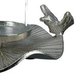 Photophore avec oiseau Aluminium - Argenté - 24 x 7 x 22 cm - 24 x 22 cm