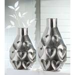 Vase Eros Aluminium - Silber - 22cm x 32cm x 12cm - 22 x 32 cm