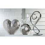 Skulptur Curved Heart Aluminium - Silber - 16cm x 33cm x 10cm