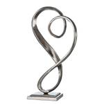Statuette Curved Heart Aluminium - Argenté - 16 x 33 x 10 cm