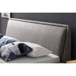 Lit capitonné Frieda Tissu Stenja: Gris - 180 x 200cm - Noir - Sans espace de rangement