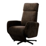 Fauteuil relax Gosport Microfibre Flavie: Marron foncé - Fonction relaxation - Avec aide au redressement - Réglage électrique : 2 moteurs avec batterie