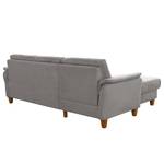 Ecksofa Corvus Microfaser Alais: Platin - Longchair davorstehend links - Ohne Schlaffunktion