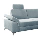 Ecksofa Dearborn Chenille Alix: Hellblau - Ottomane davorstehend rechts - Ohne Schlaffunktion