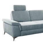 Ecksofa Dearborn Chenille Alix: Hellblau - Ottomane davorstehend rechts - Ohne Schlaffunktion