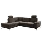 Ecksofa Dearborn Chenille Alix: Espresso - Ottomane davorstehend links - Ohne Schlaffunktion