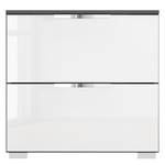 Table de chevet SKØP x2 Blanc brillant / Graphite - Largeur : 50 cm - Chrome